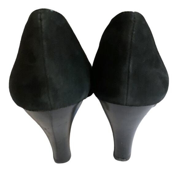 Sofft Pump Shoe SWomen's Size 9.5M Trimmed Black Suede Leather Kitten Heel - Picture 8 of 15
